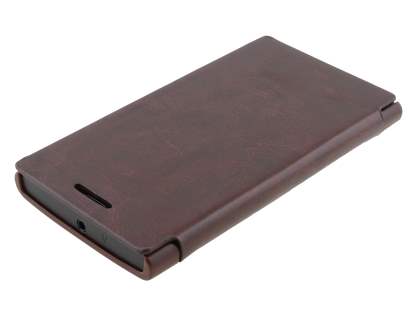 Synthetic Leather Book-Style Flip Cover for Nokia Lumia 920 - Dark Brown