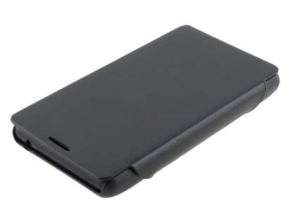 Fabric Flip Cover with built-in Stand for Nokia Lumia 820 - Classic Black