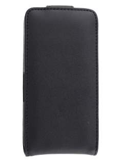 Genuine Leather Flip Case for BlackBerry Z10 - Classic Black
