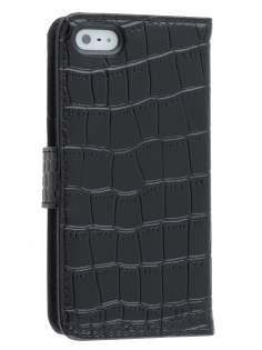 TS-CASE crocodile pattern Genuine leather Wallet Case for iPhone SE/5s/5 - Classic Black TS-CASE crocodile pattern Genuine leather Wallet Case for iPhone SE/5s/5 - Classic Black