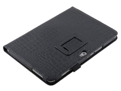 Crocodile Pattern Synthetic Leather Case for Samsung Galaxy Note 10.1 4G - Classic Black