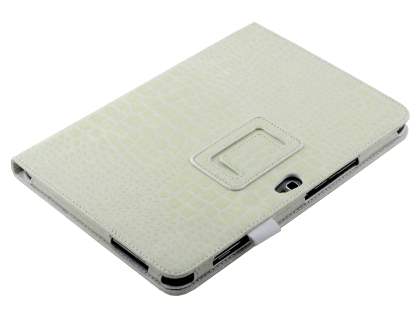 Crocodile Pattern Synthetic Leather Case for Samsung Galaxy Note 10.1 4G - Cream