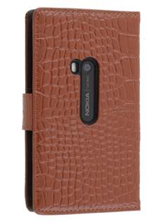 TS-CASE Crocodile Pattern Genuine Leather Wallet Case for Nokia Lumia 920 - Brown TS-CASE Crocodile Pattern Genuine Leather Wallet Case for Nokia Lumia 920 - Brown