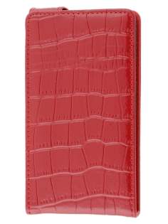 TS-CASE crocodile pattern Genuine leather Flip Case for Samsung I9100 Galaxy S II - Red