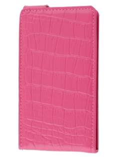 TS-CASE Crocodile Pattern Genuine leather Flip Case for Samsung I9100 Galaxy S II - Pink