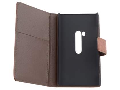 TS-CASE Crocodile Pattern Genuine Leather Wallet Case for Nokia Lumia 920 - Brown