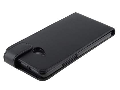 HTC One M7 801e Synthetic Leather Flip Case - Black