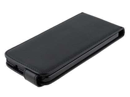 HTC One M7 801e Synthetic Leather Flip Case - Black