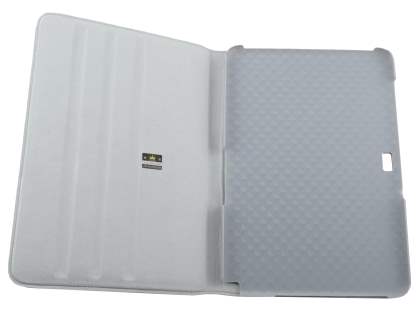 Premium Genuine Leather Slim Portfolio Case with Stand for Samsung Galaxy Note 10.1 - Pearl White