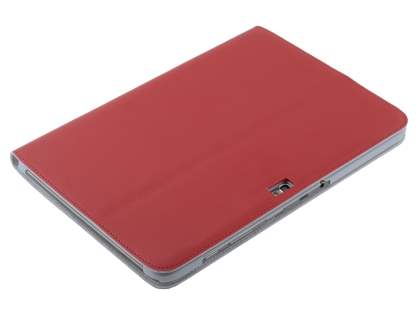 Premium Genuine Leather Slim Portfolio Case with Stand for Samsung Galaxy Note 10.1 - Red