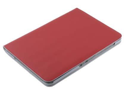 Premium Genuine Leather Slim Portfolio Case with Stand for Samsung Galaxy Note 10.1 - Red