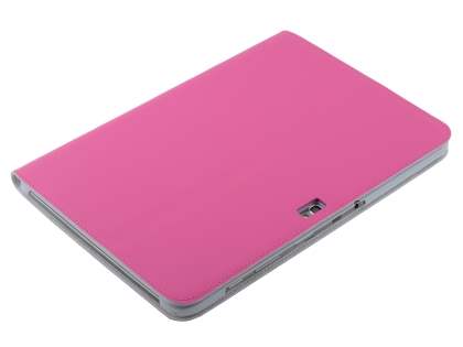 Premium Genuine Leather Slim Portfolio Case with Stand for Samsung Galaxy Note 10.1 - Pink