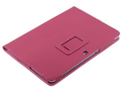 Samsung Galaxy Tab 2 10.1 Synthetic Leather Flip Case with Fold-Back Stand - Raspberry