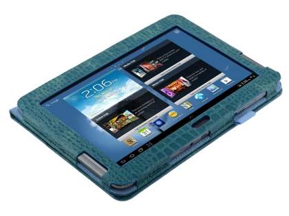 Crocodile Pattern Synthetic Leather Case for Samsung Galaxy Note 10.1 4G - Bondi Blue