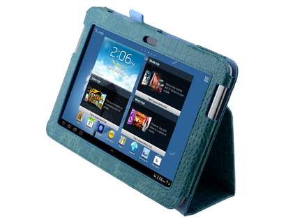 Crocodile Pattern Synthetic Leather Case for Samsung Galaxy Note 10.1 4G - Bondi Blue