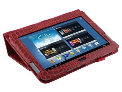 Crocodile Pattern Synthetic Leather Case for Samsung Galaxy Note 10.1 4G - Red