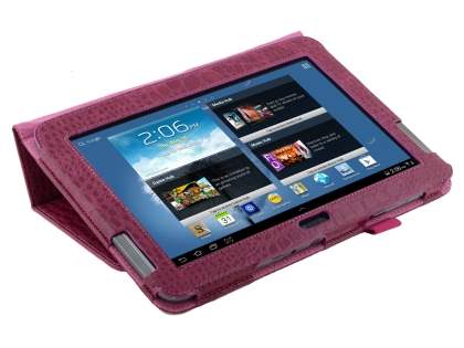 Crocodile Pattern Synthetic Leather Case for Samsung Galaxy Note 10.1 4G - Raspberry