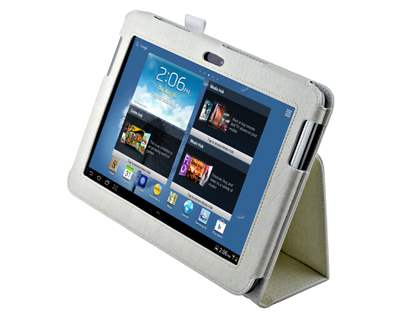 Crocodile Pattern Synthetic Leather Case for Samsung Galaxy Note 10.1 4G - Cream