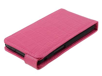 TS-CASE Crocodile Pattern Genuine leather Flip Case for Samsung I9100 Galaxy S II - Pink