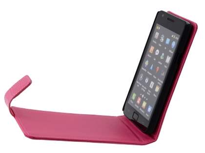 TS-CASE Crocodile Pattern Genuine leather Flip Case for Samsung I9100 Galaxy S II - Pink