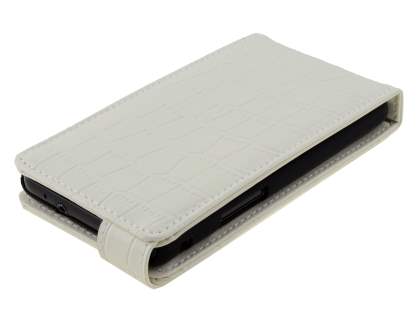 TS-CASE crocodile pattern Genuine leather Flip Case for Samsung I9100 Galaxy S II - Pearl White