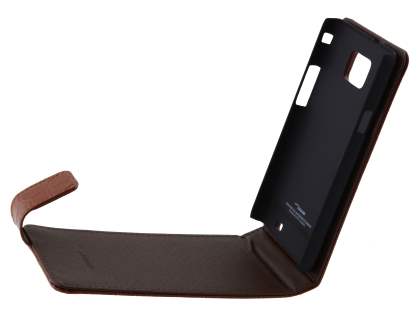 TS-CASE crocodile pattern Genuine leather Flip Case for Samsung I9100 Galaxy S II - Brown