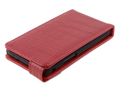 TS-CASE crocodile pattern Genuine leather Flip Case for Samsung I9100 Galaxy S II - Red