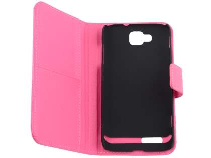 TS-CASE Crocodile Pattern Genuine Leather Wallet Case for Samsung Ativ S I8750 - Pink