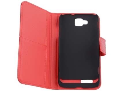 TS-CASE Crocodile Pattern Genuine Leather Wallet Case for Samsung Ativ S I8750 - Red