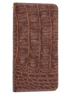 Synthetic Crocodile Leather Portfolio Case with Stand for iPod Touch 5/6 - Coffee