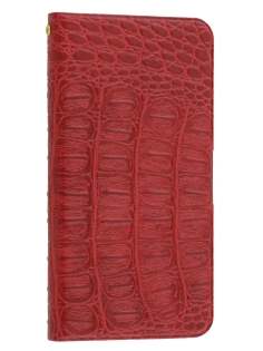 Synthetic Crocodile Leather Portfolio Case with Stand for iPod Touch 5/6 - Red