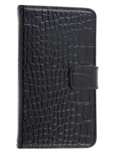 TS-CASE crocodile pattern Genuine leather Wallet Case for Samsung I9100 Galaxy S II - Classic Black