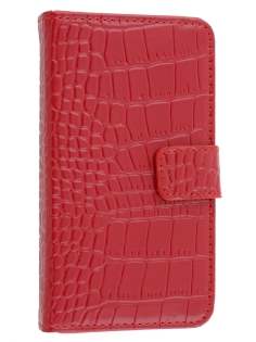 TS-CASE crocodile pattern Genuine leather Wallet Case for Samsung I9100 Galaxy S II - Red