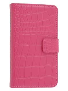 TS-CASE crocodile pattern Genuine leather Wallet Case for Samsung I9100 Galaxy S II - Pink