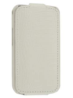 Crocodile Pattern Synthetic Leather Flip Case for Samsung Galaxy Ace S5830 - Pearl White