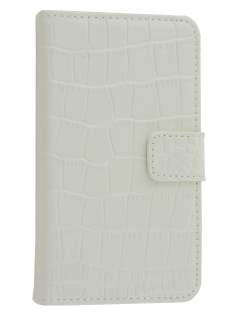 TS-CASE crocodile pattern Genuine leather Wallet Case for Samsung I9100 Galaxy S II - Pearl White