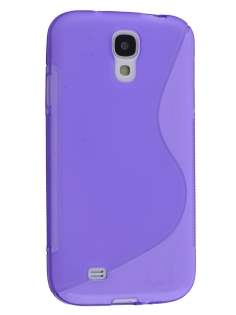Wave Case for Samsung I9500 Galaxy S4 - Frosted Purple/Purple Soft Cover