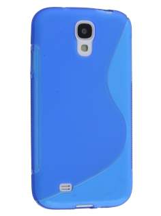 Wave Case for Samsung I9500 Galaxy S4 - Frosted Blue/Blue Soft Cover