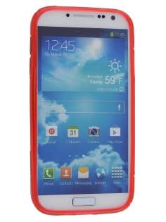 Wave Case for Samsung I9500 Galaxy S4 - Frosted Red/Red