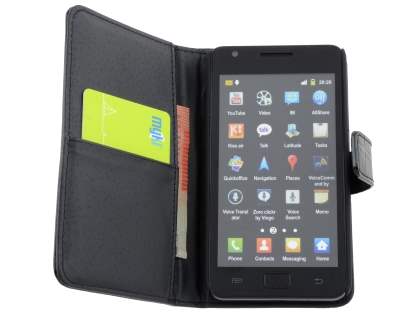 TS-CASE crocodile pattern Genuine leather Wallet Case for Samsung I9100 Galaxy S II - Classic Black