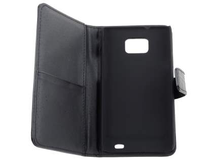 TS-CASE crocodile pattern Genuine leather Wallet Case for Samsung I9100 Galaxy S II - Classic Black