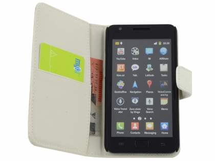 TS-CASE crocodile pattern Genuine leather Wallet Case for Samsung I9100 Galaxy S II - Pearl White