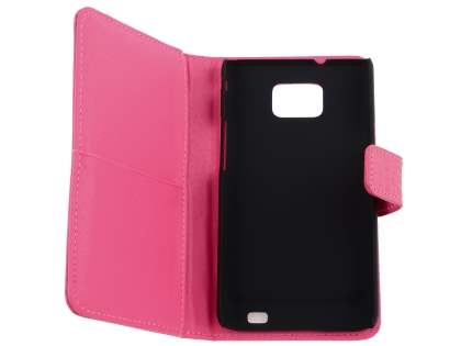 TS-CASE crocodile pattern Genuine leather Wallet Case for Samsung I9100 Galaxy S II - Pink