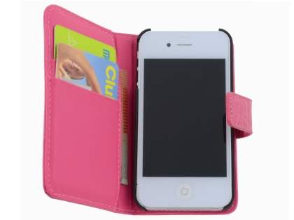 TS-CASE crocodile pattern Genuine leather Wallet Case for iPhone 4 /4S - Pink