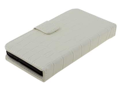 TS-CASE crocodile pattern Genuine leather Wallet Case for Samsung I9100 Galaxy S II - Pearl White