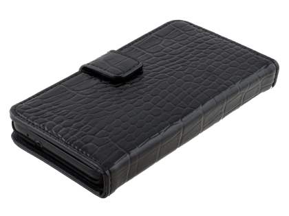 TS-CASE crocodile pattern Genuine leather Wallet Case for Samsung I9100 Galaxy S II - Classic Black