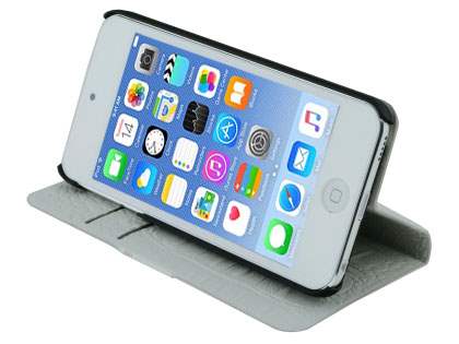 Synthetic Crocodile Leather Portfolio Case with Stand for iPod Touch 5/6 - Pearl White