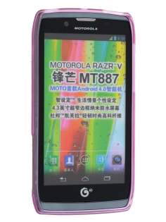 Frosted TPU Case for Motorola RAZR V XT885/MT887 - Frosted Pink