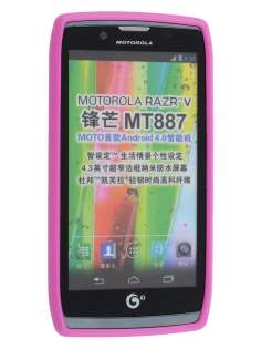 Frosted Colour TPU Gel Case for Motorola RAZR V XT885/MT887 - Pink