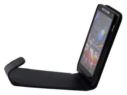 Motorola RAZR M 4G XT905 Synthetic Leather Flip Case - Classic Black